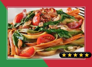 Pasta with Bacon, Tomatoes and Spinach recipe